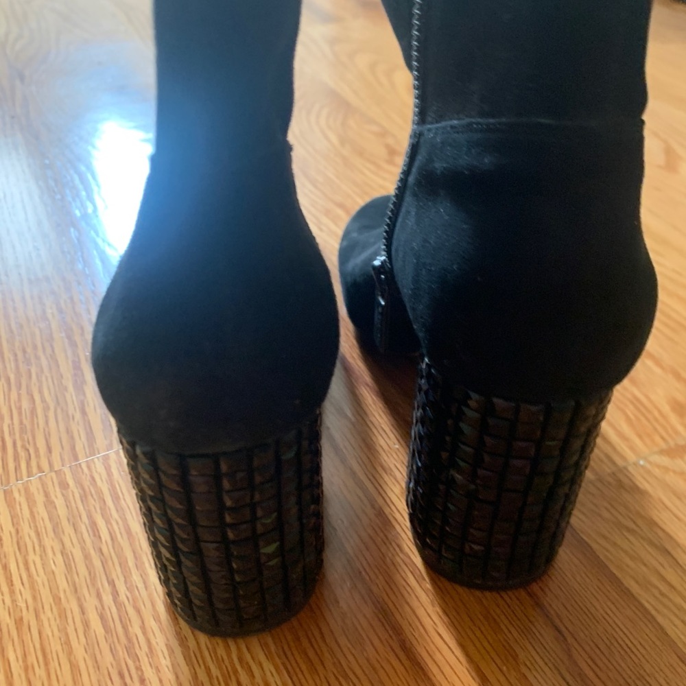 Michael Kors Suede Glitter Heel Booties - Picture 3 of 4